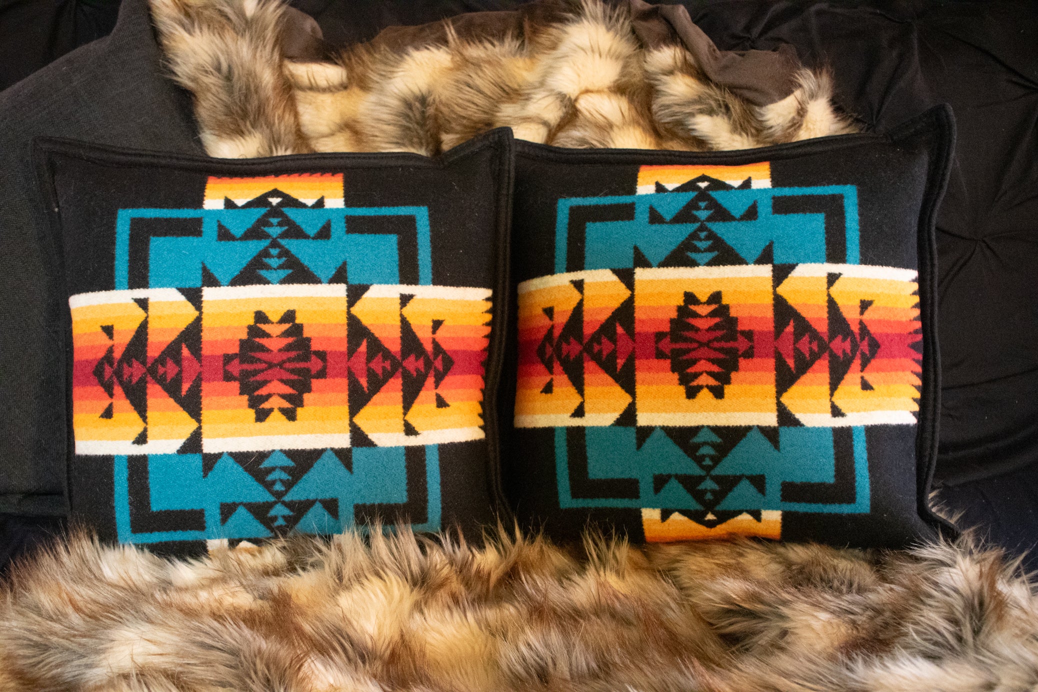 Pendleton Black Chief Joseph Pillow 16"x16"
