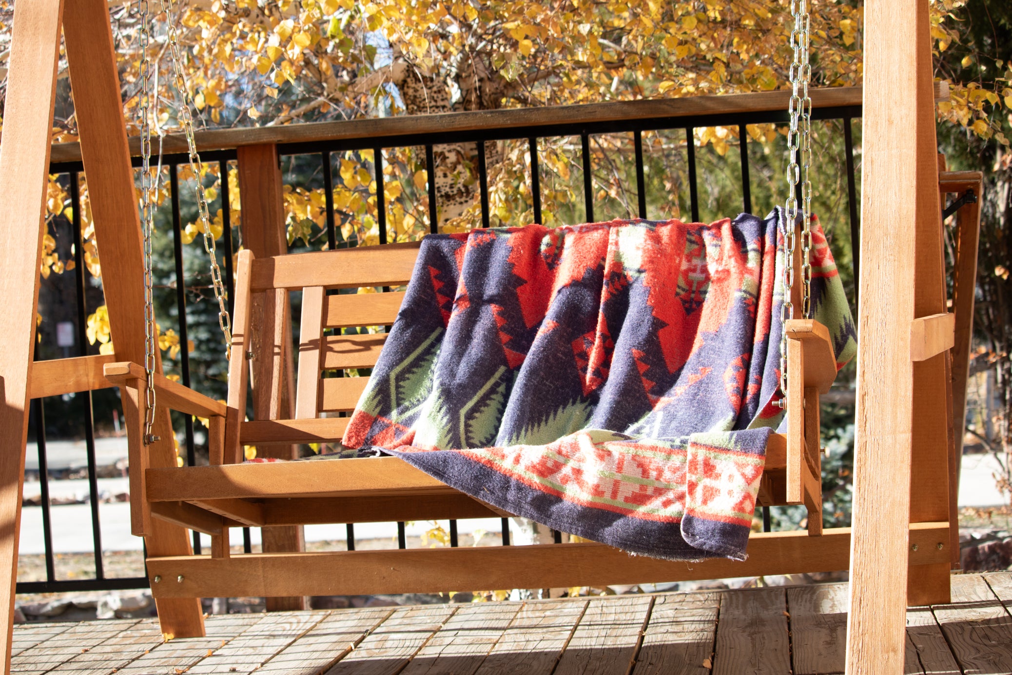 Vintage Southwestern Aztec Woven Throw Blanket 7ft x 6ft