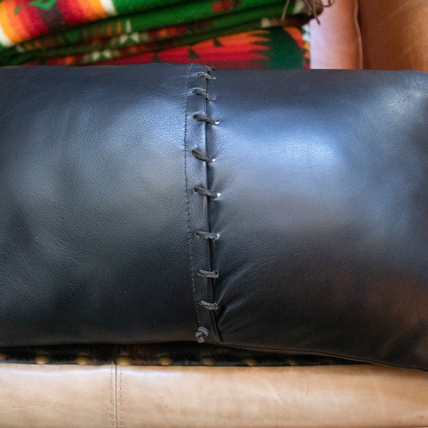 Leather Cowhide Bull Decorative Throw Pillow
