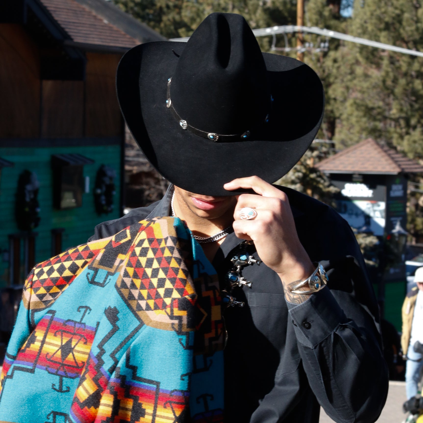 Black XXXX Stetson Cowboy Hat Featuring a Leather Band