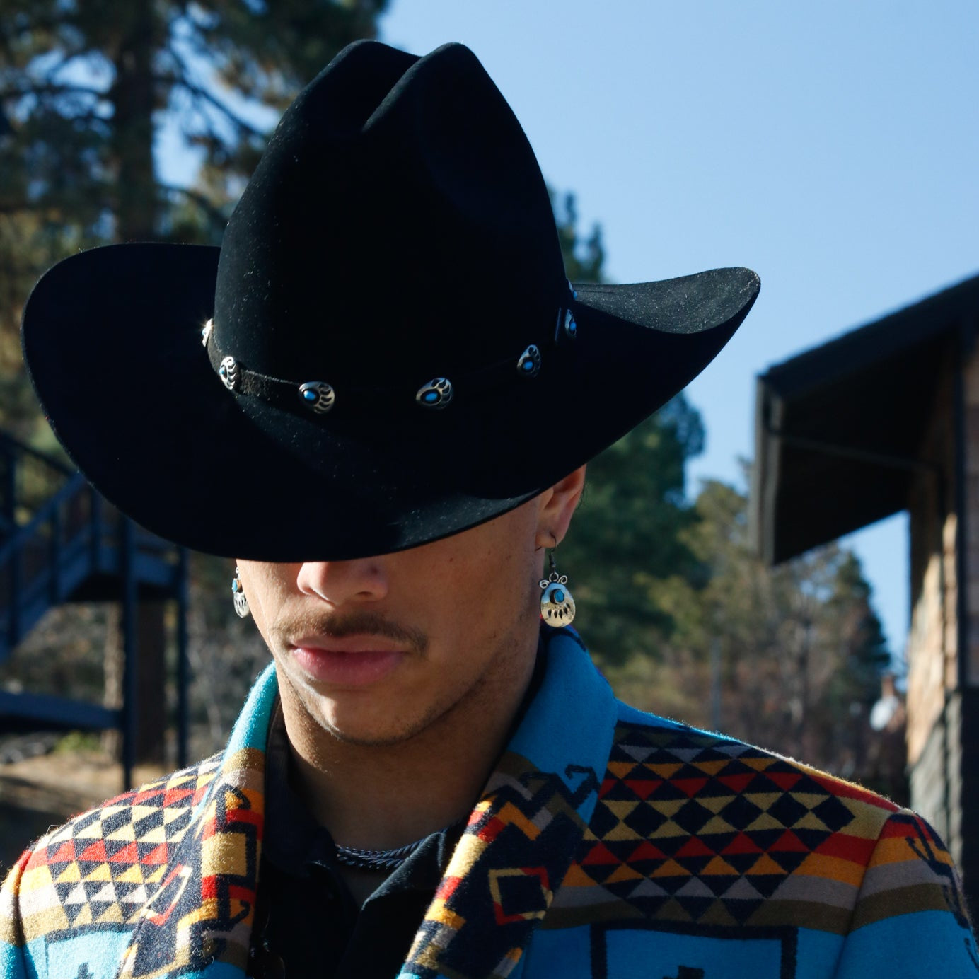 Black XXXX Stetson Cowboy Hat Featuring a Leather Band