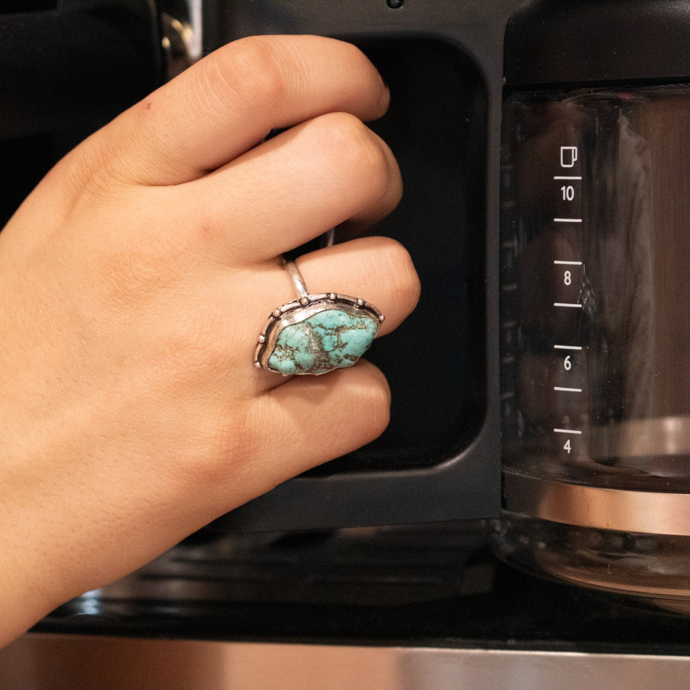 Faux Turquoise Gemstone Ring  Size 8