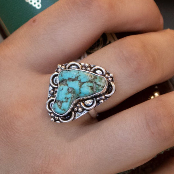Faux Turquoise Gemstone Ring Size 8.5