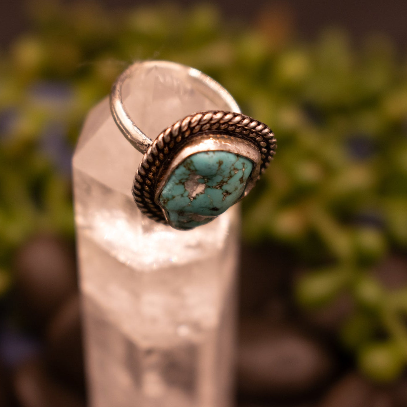Faux Turquoise Gemstone Ring Size 6