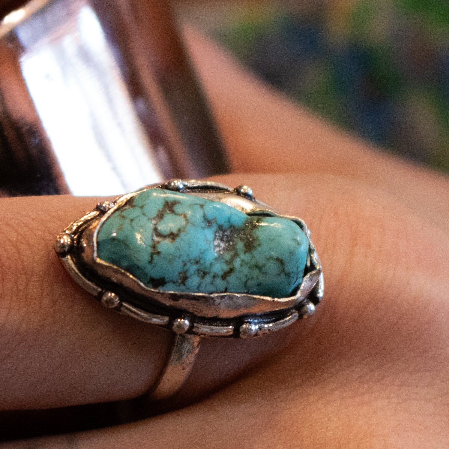Faux Turquoise Gemstone Ring Size 6.5