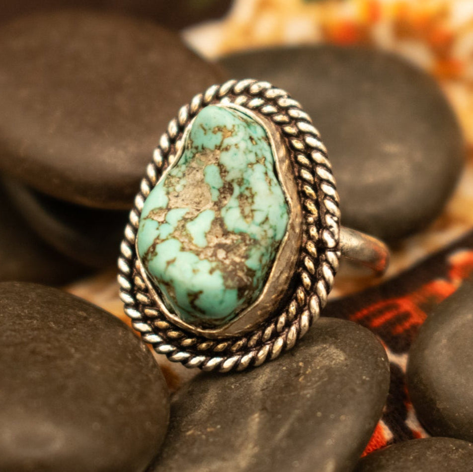 Faux Turquoise Gemstone Ring  Size 7