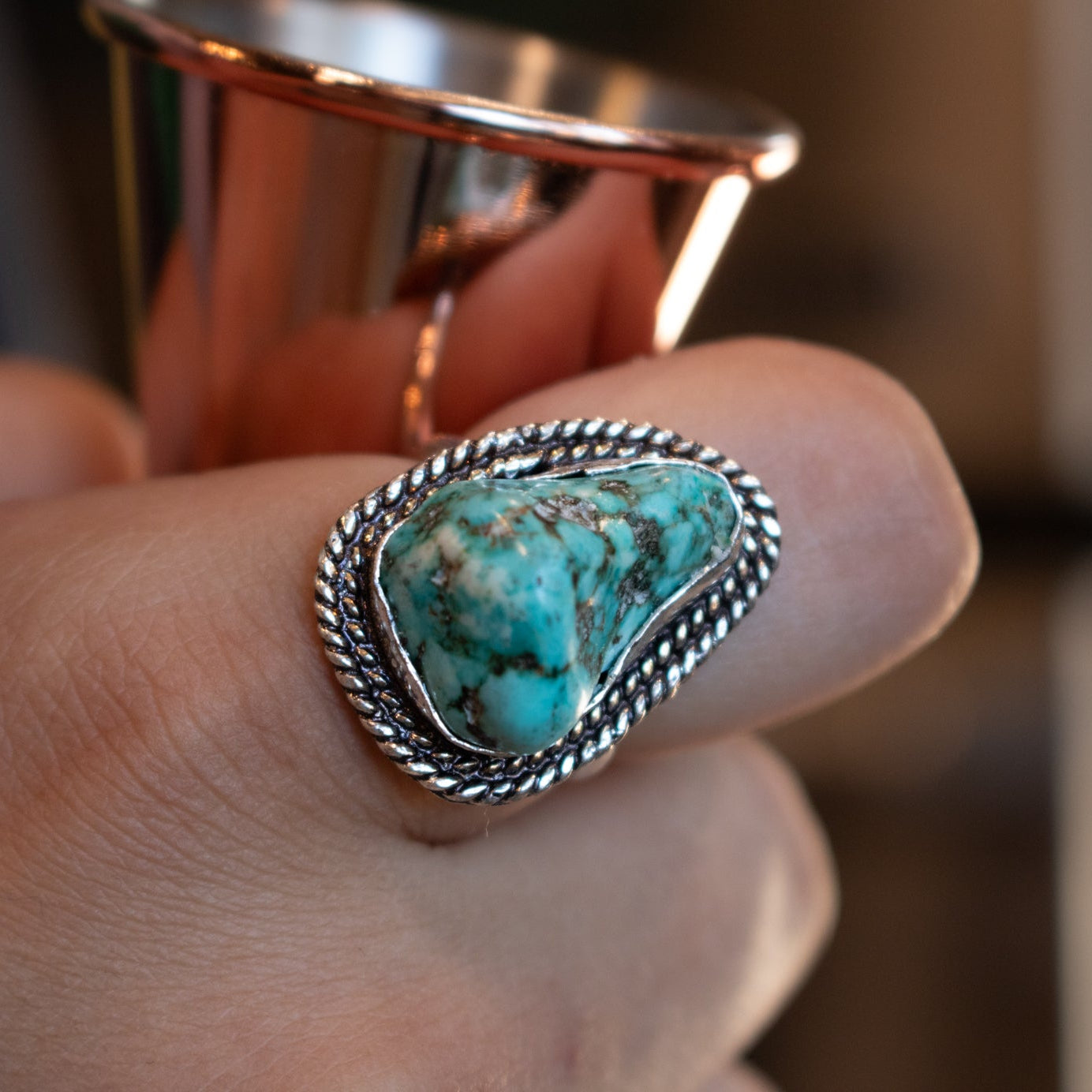 Faux Turquoise Gemstone Ring  Size 8