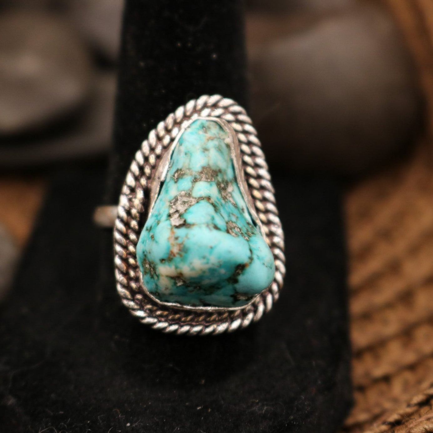 Faux Turquoise Gemstone Ring  Size 8