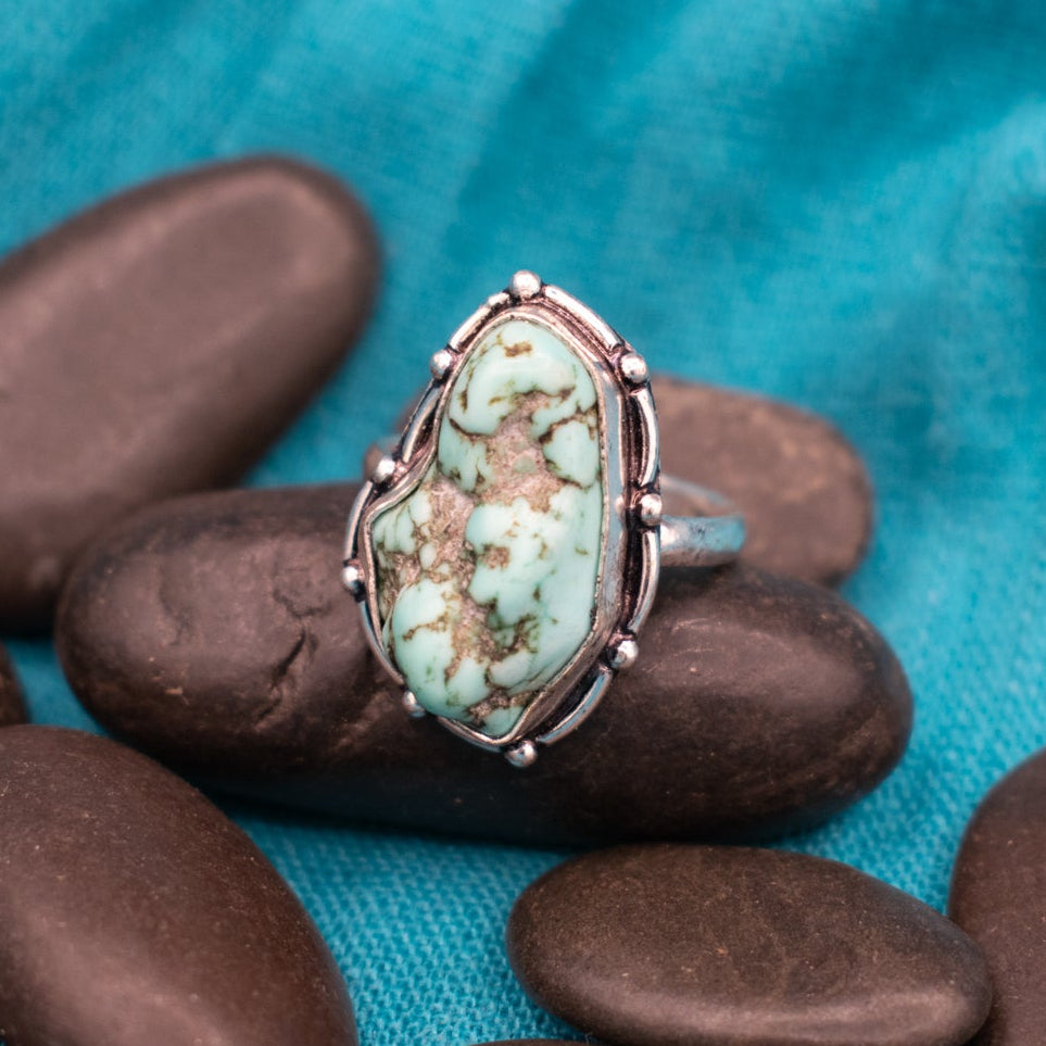 Faux Turquoise Gemstone Ring Size 6.5