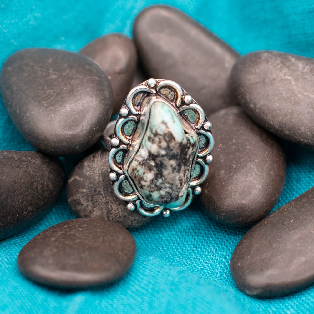 Faux Turquoise Gemstone Ring Size 8