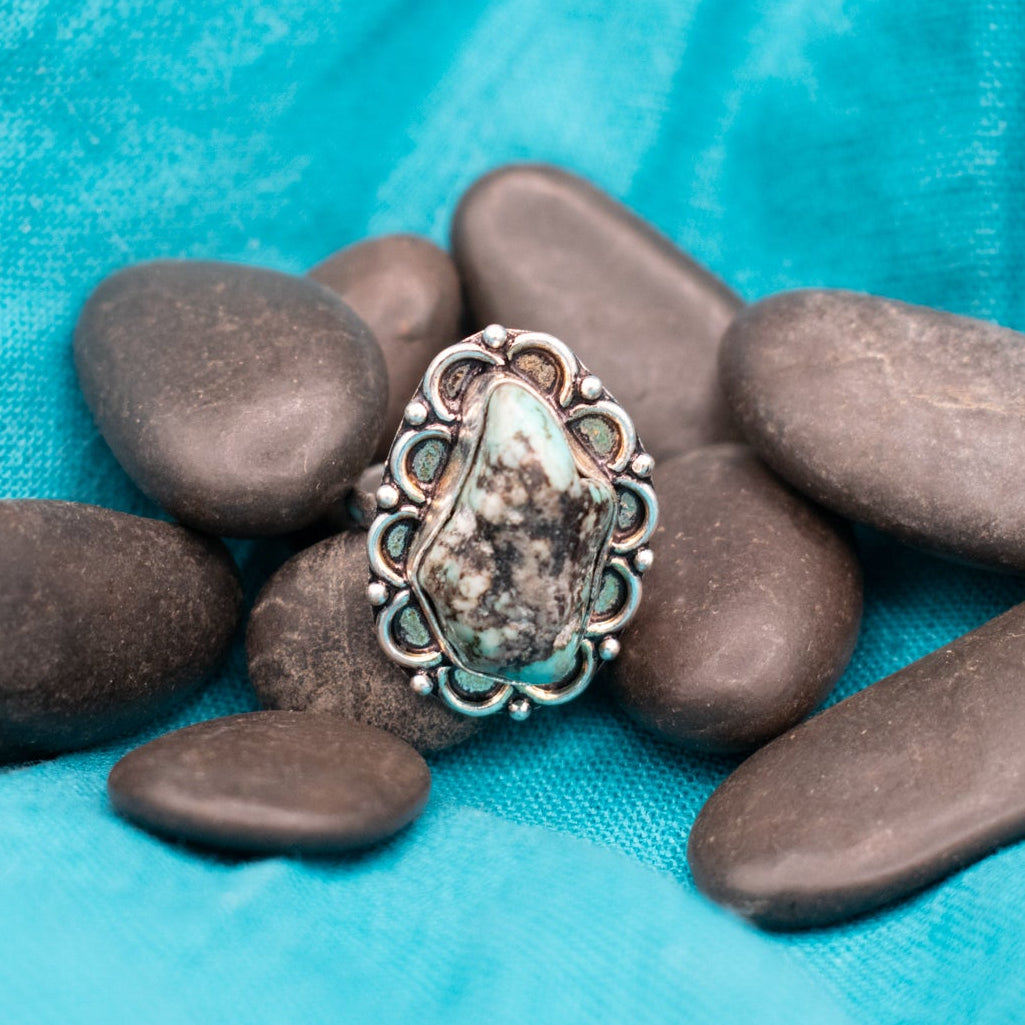Faux Turquoise Gemstone Ring Size 8