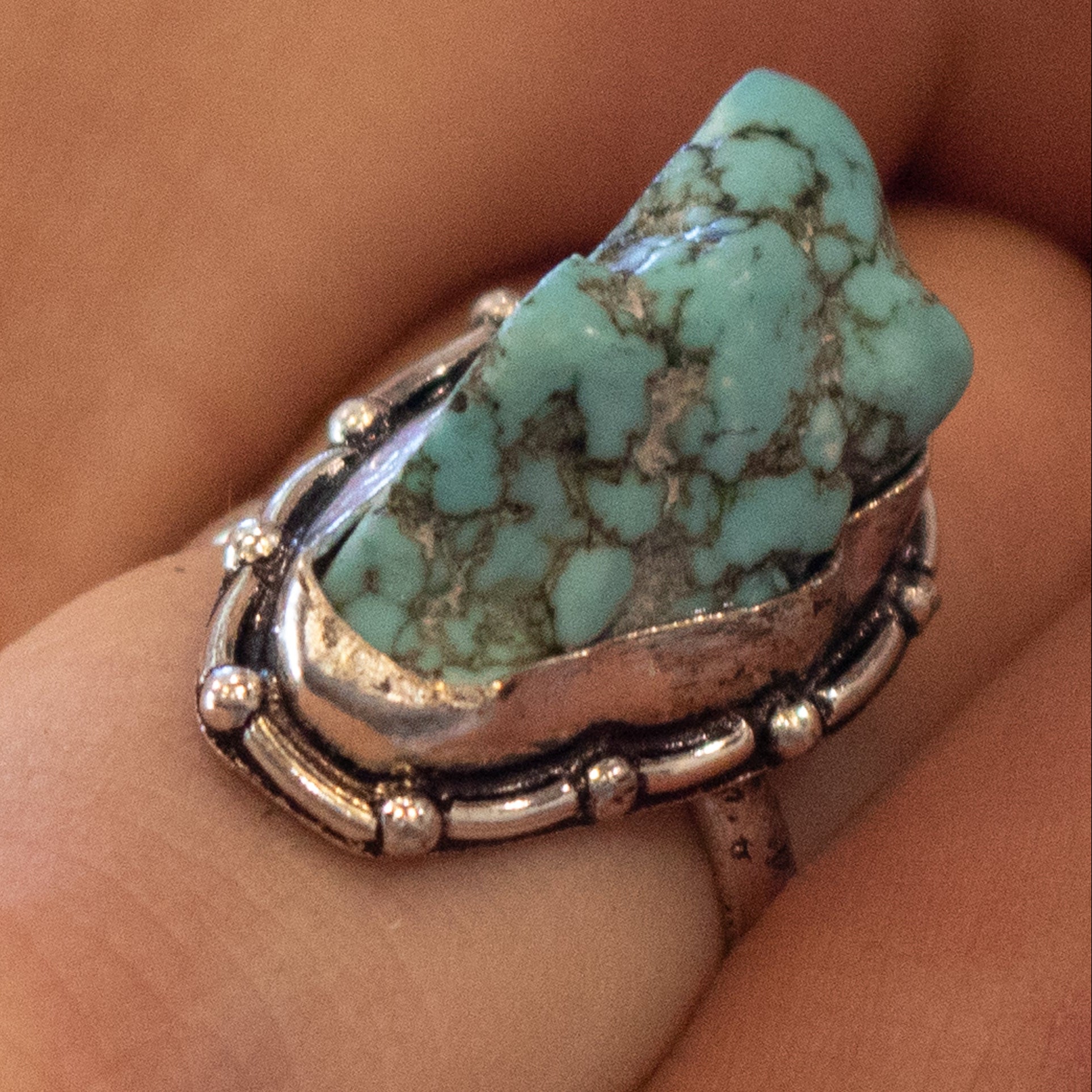 Faux Turquoise Gemstone Ring Size 6.5