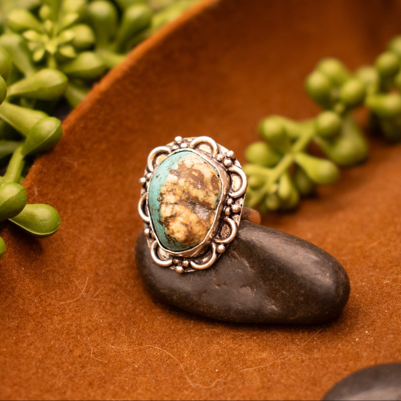 Faux Turquoise Gemstone Ring Size 8.5
