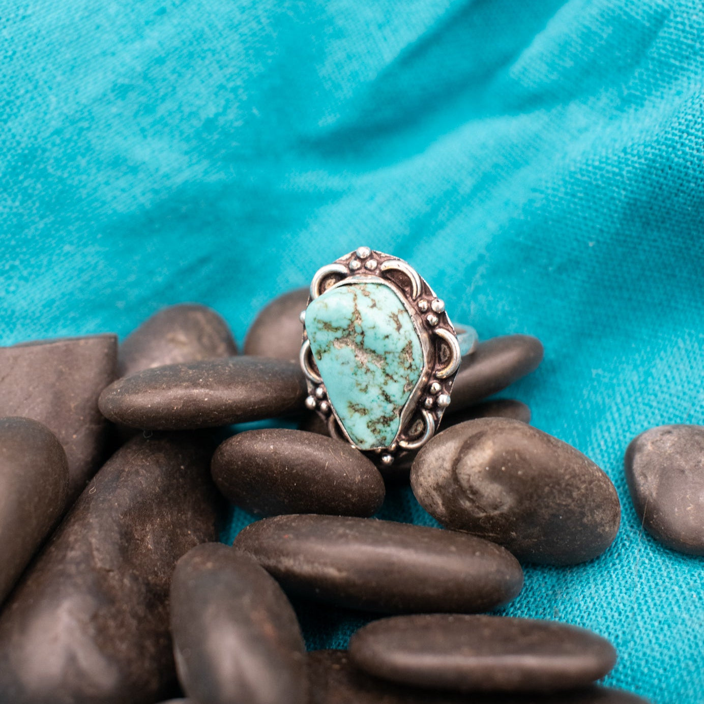 Faux Turquoise Gemstone Ring Size 6.5