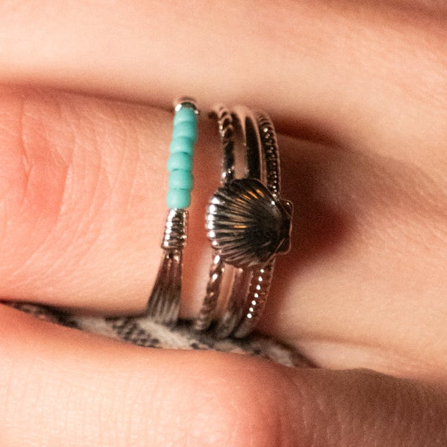 Pura Vida Shell Ring Stack