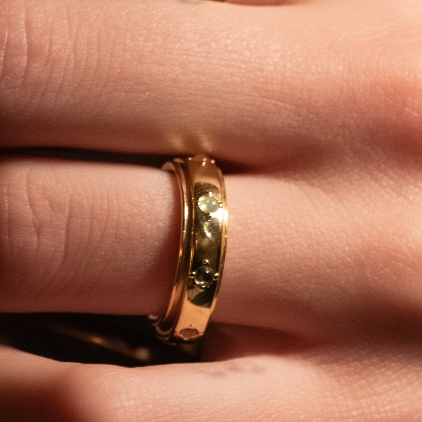 Pura Vida Mental Health Awareness Fidget Ring Gold