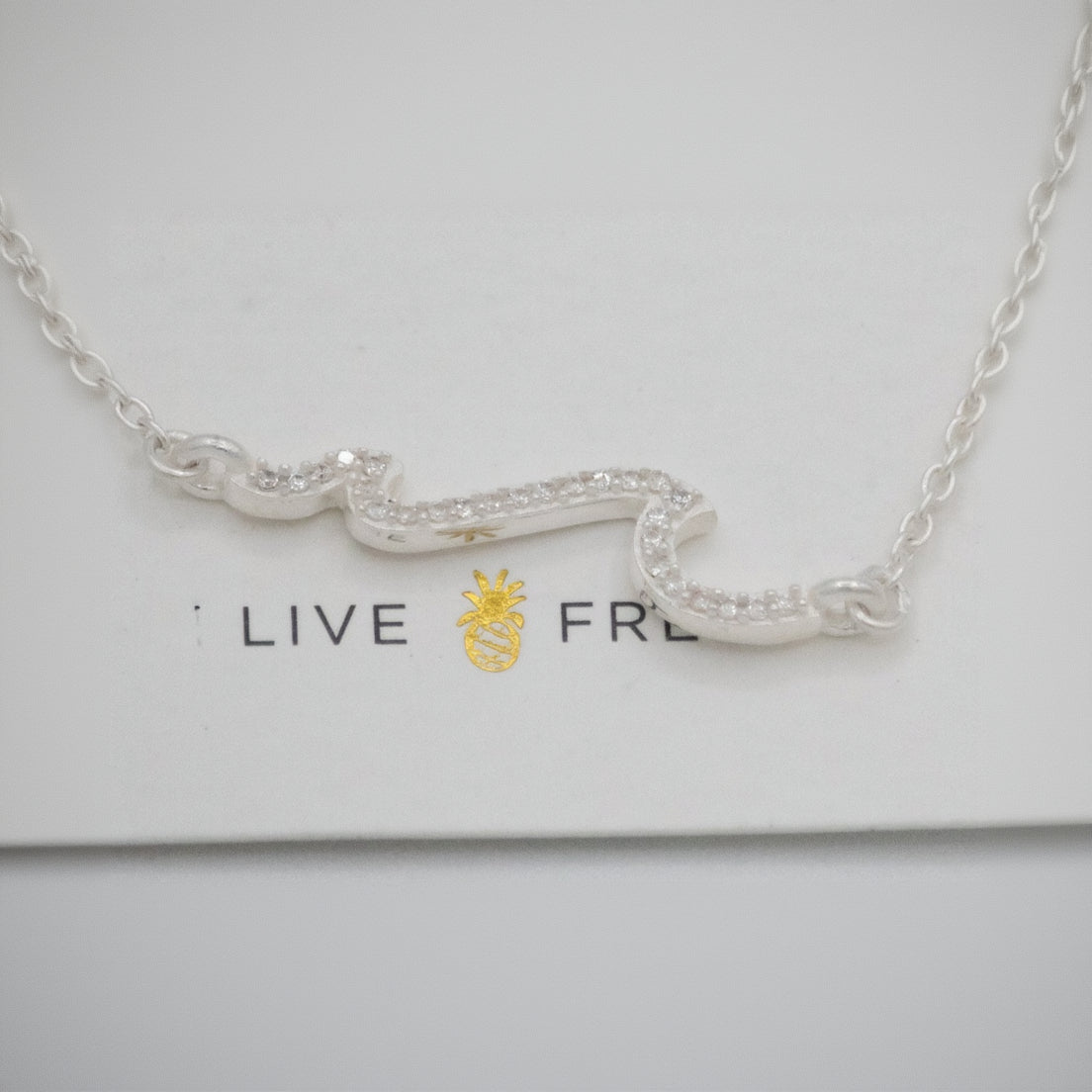 Pura Vida  Pave Wave Anklet Silver
