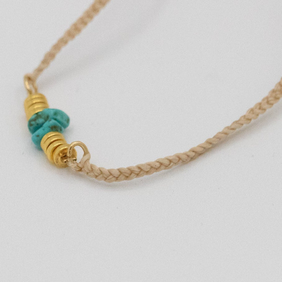 Pura Vida Turquoise Chip Bitty Braid Anklet