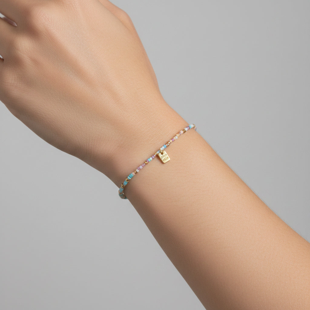 Pura Vida South Beach Seed Bead Stretch Anklet