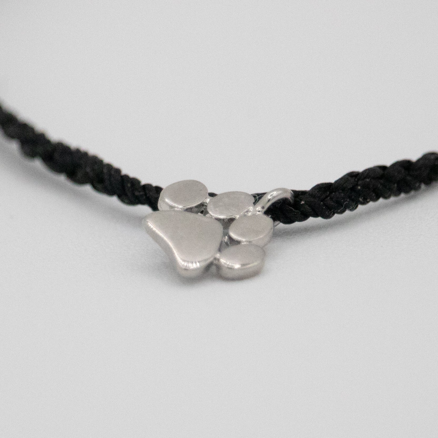 Pura Vida Jute Cord Paw Print Charm Bracelet