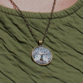 Mystic Tree of Life Resin Bubble Pendent Necklace