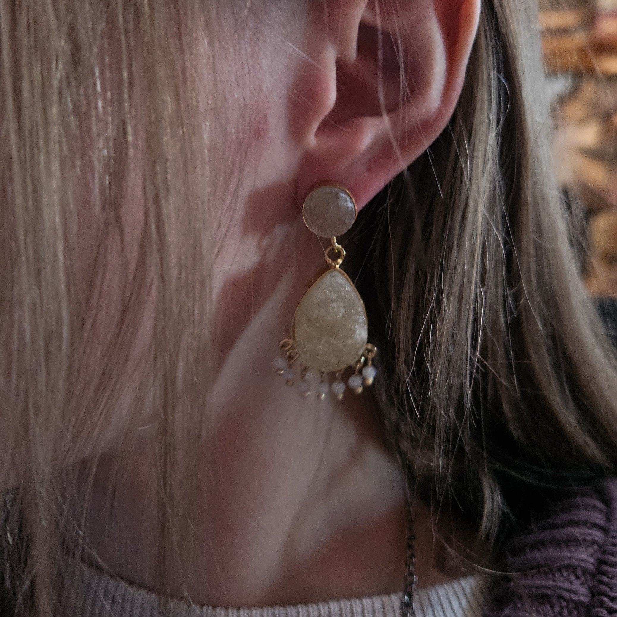 Adrienne Stone Drop Earrings