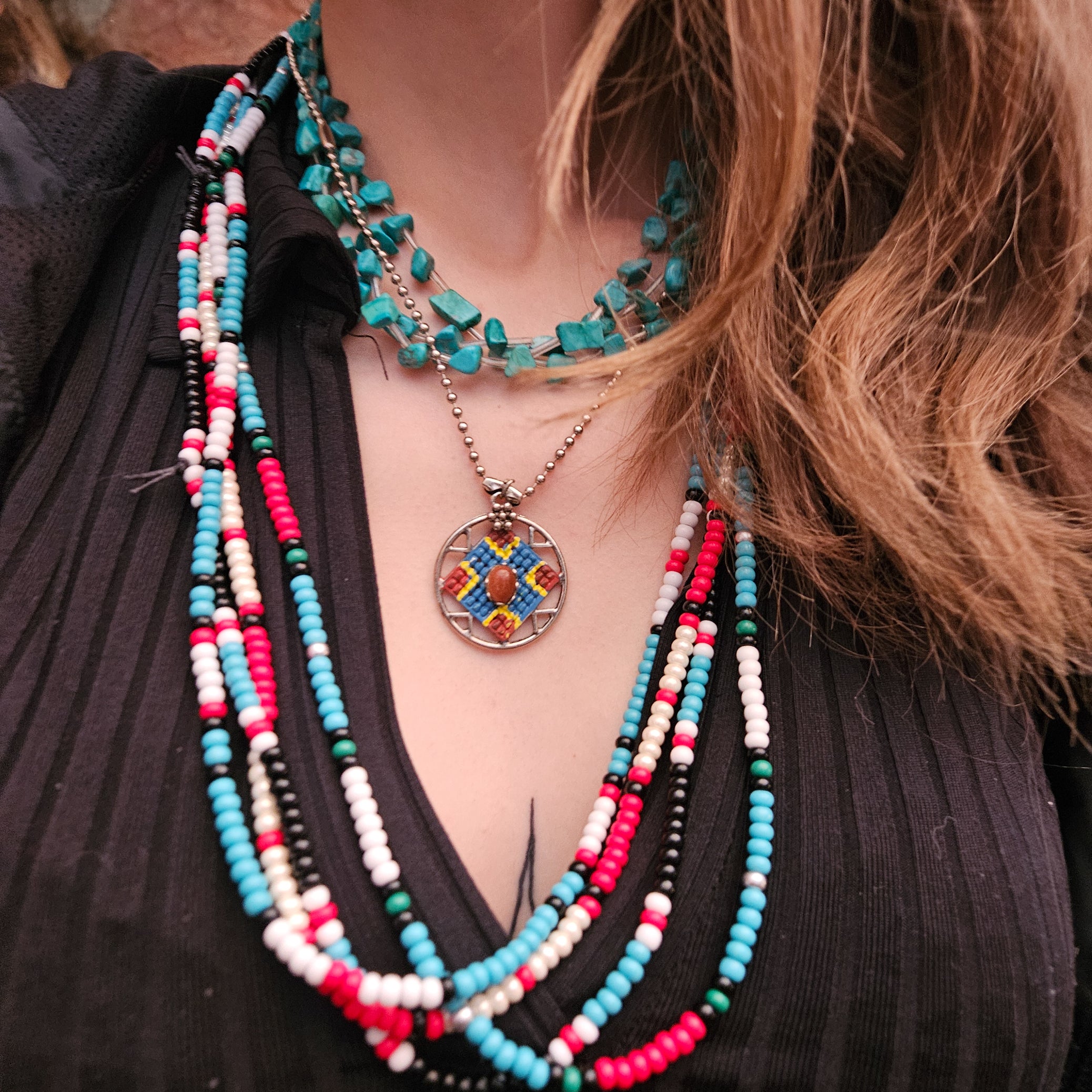 Goldstone Navajo Style Necklace