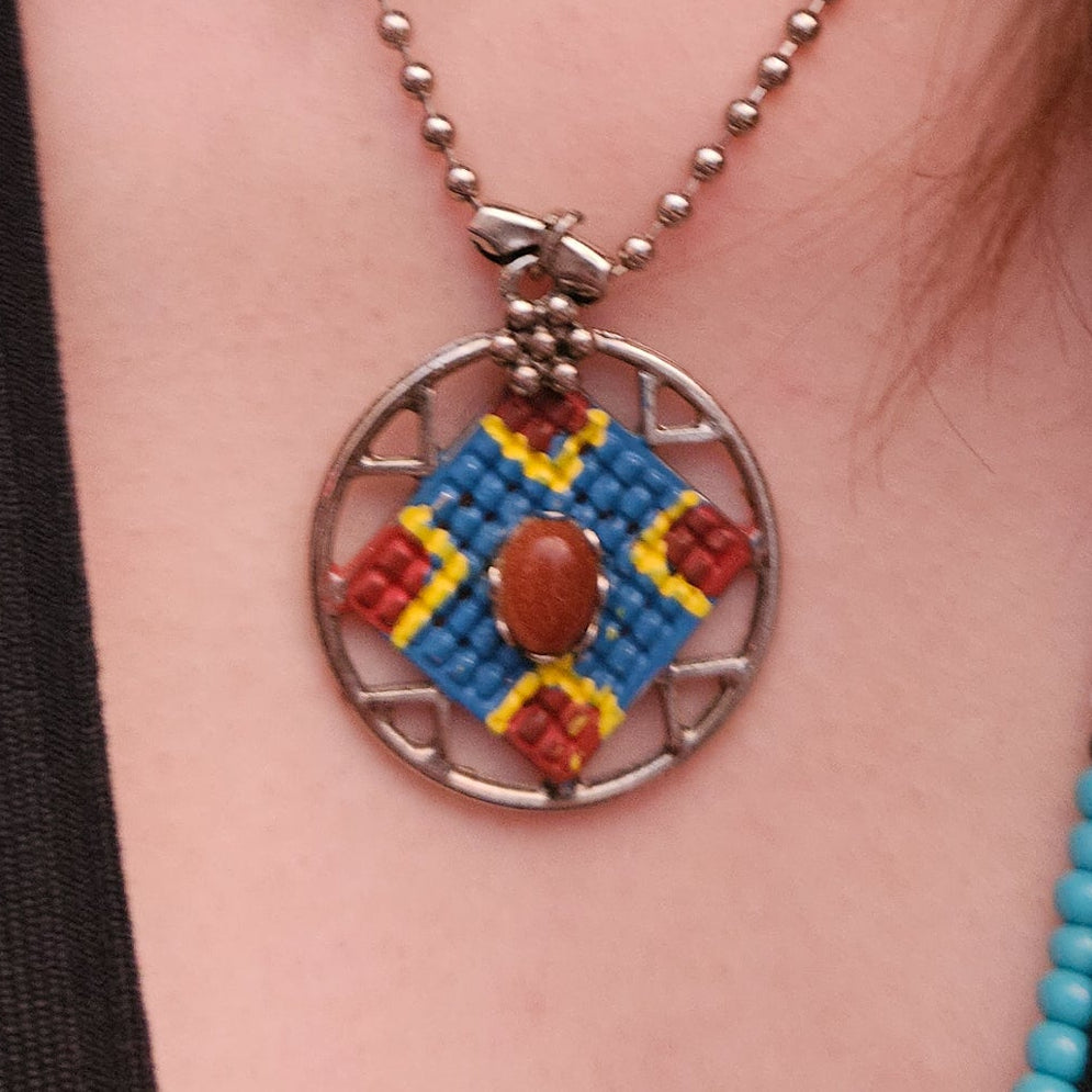 Goldstone Navajo Style Necklace
