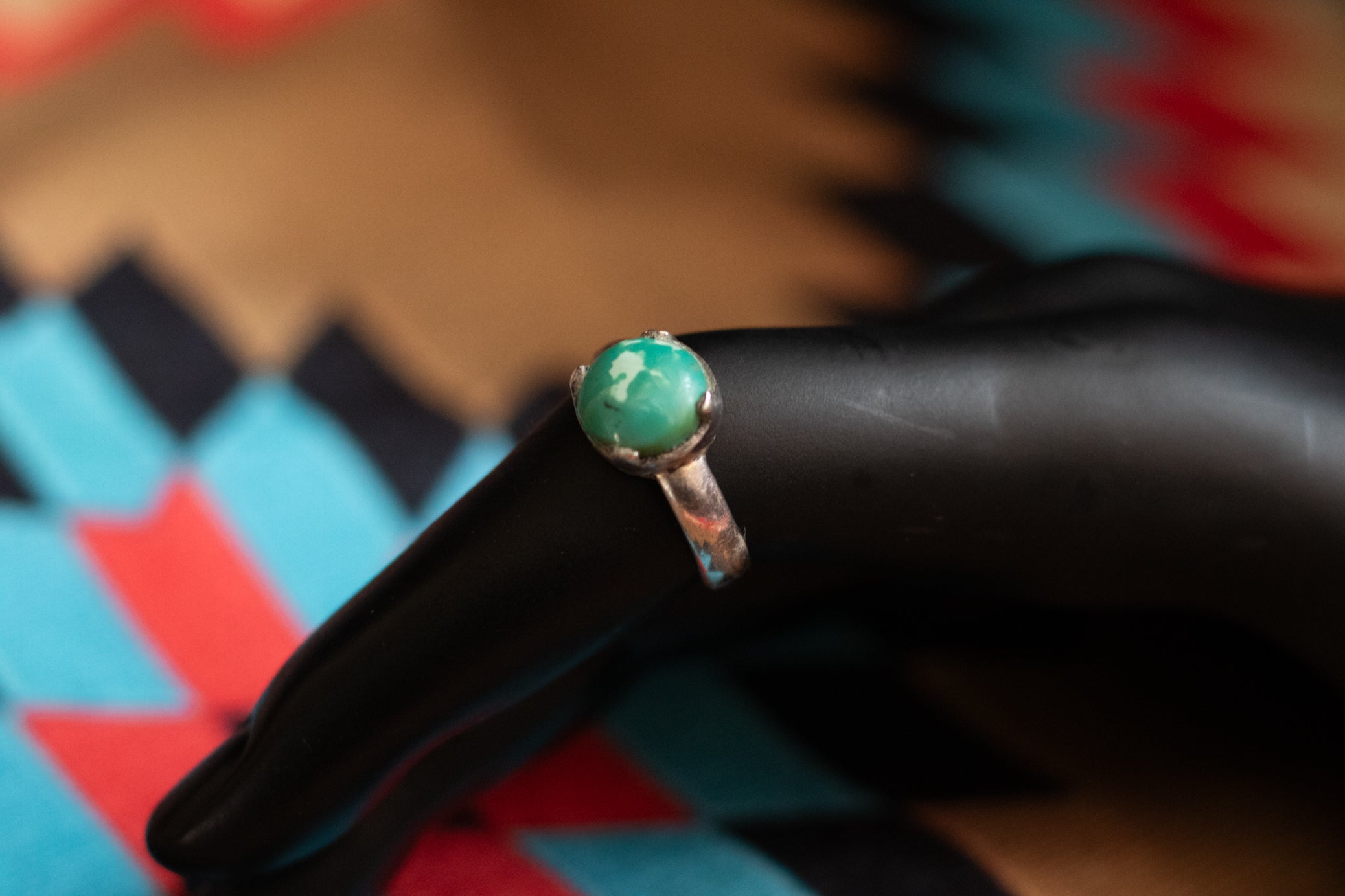Sterling Silver Hachiya Turquoise Gemstone Ring Size 7.5