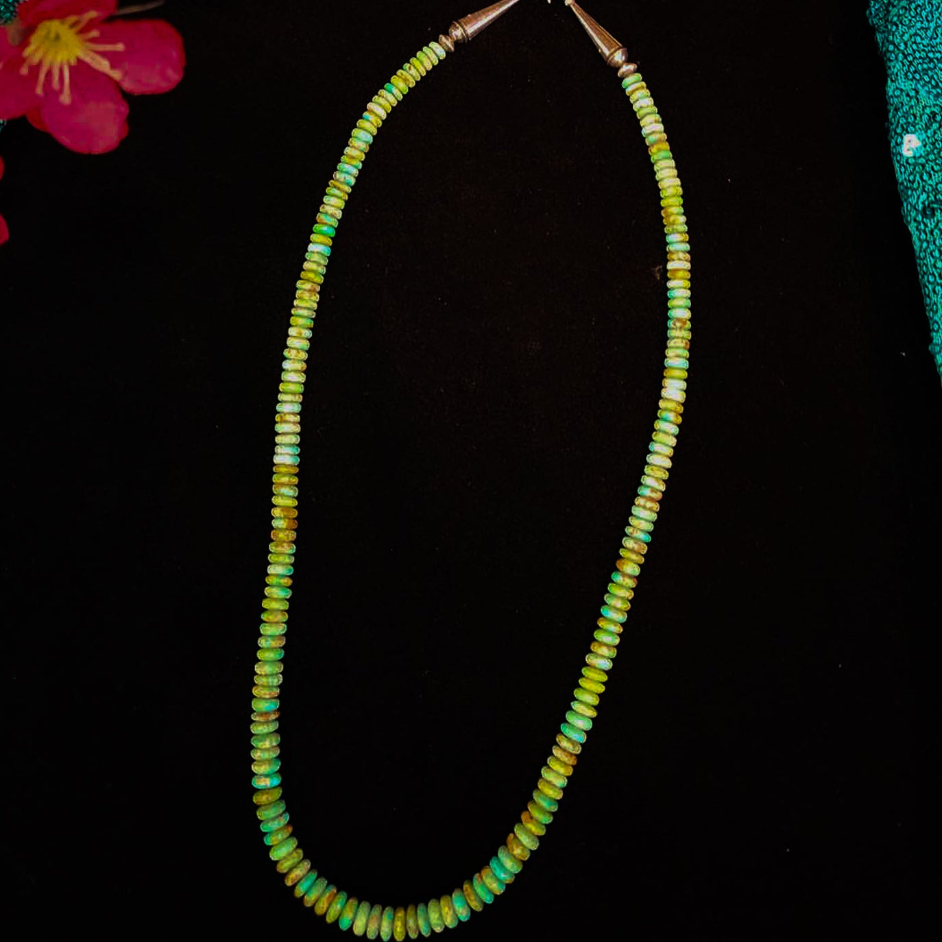 Vintage Navajo Royston Turquoise Sauser Beaded Necklace