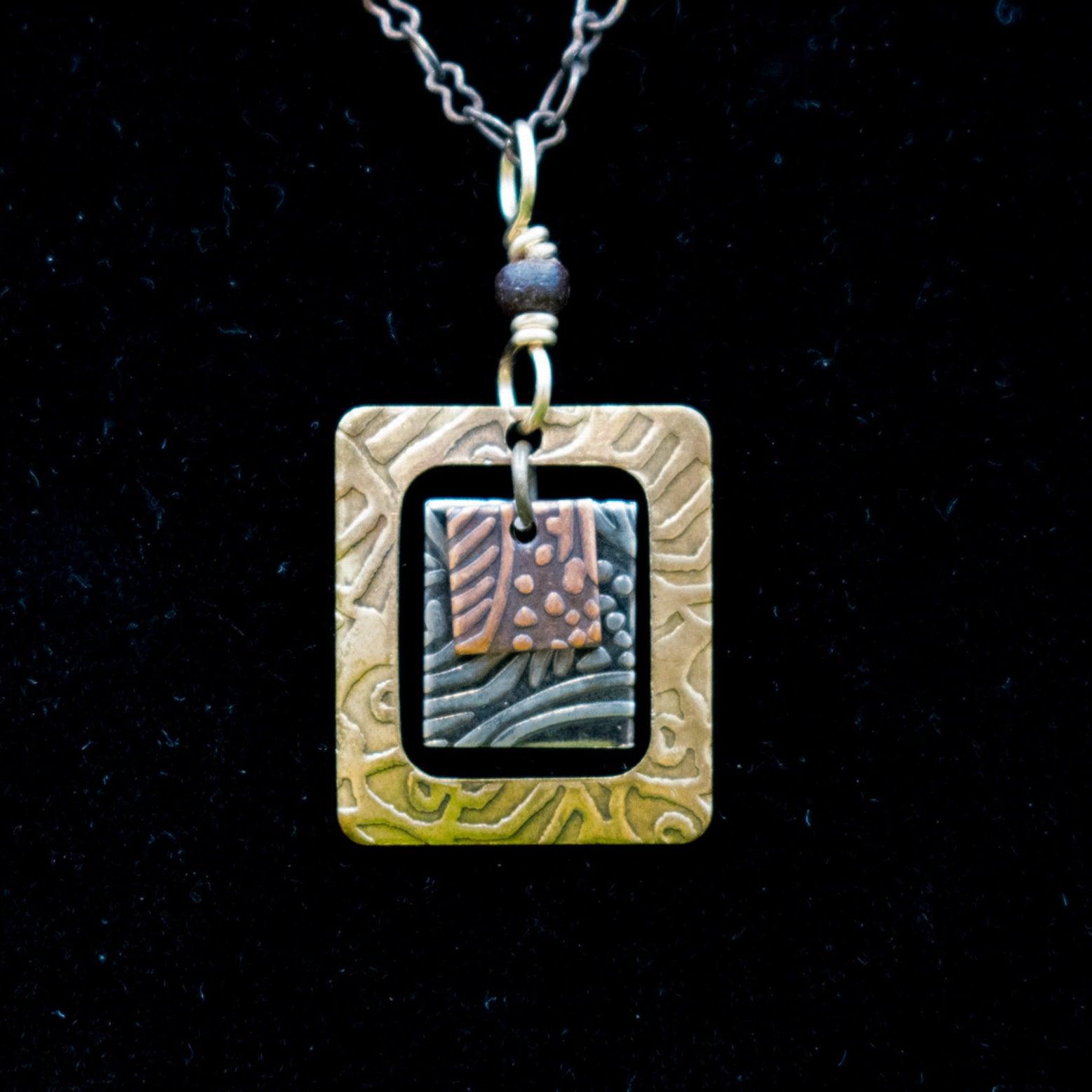 Geometric Square Design Necklace