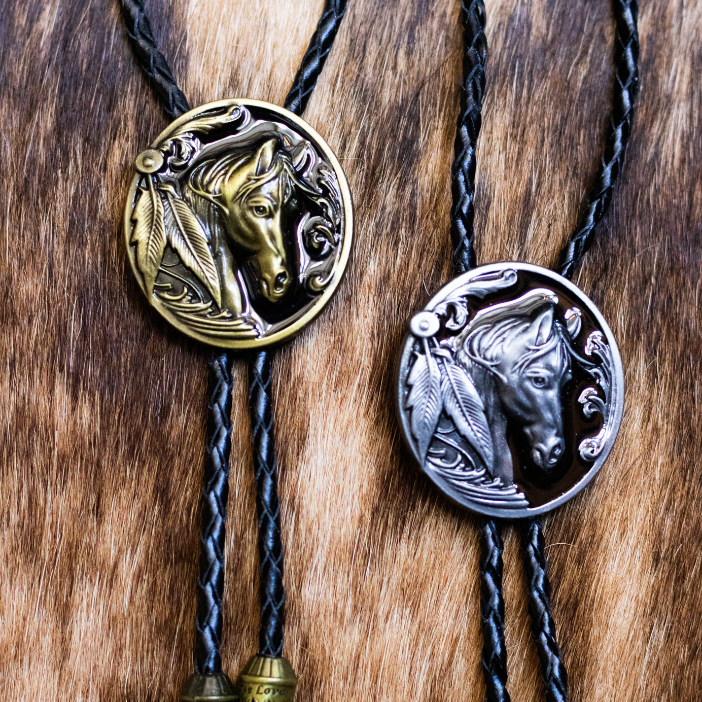 Novelty Fashion Jewelry Simple Metal Animal Horse Head Bolo Tie