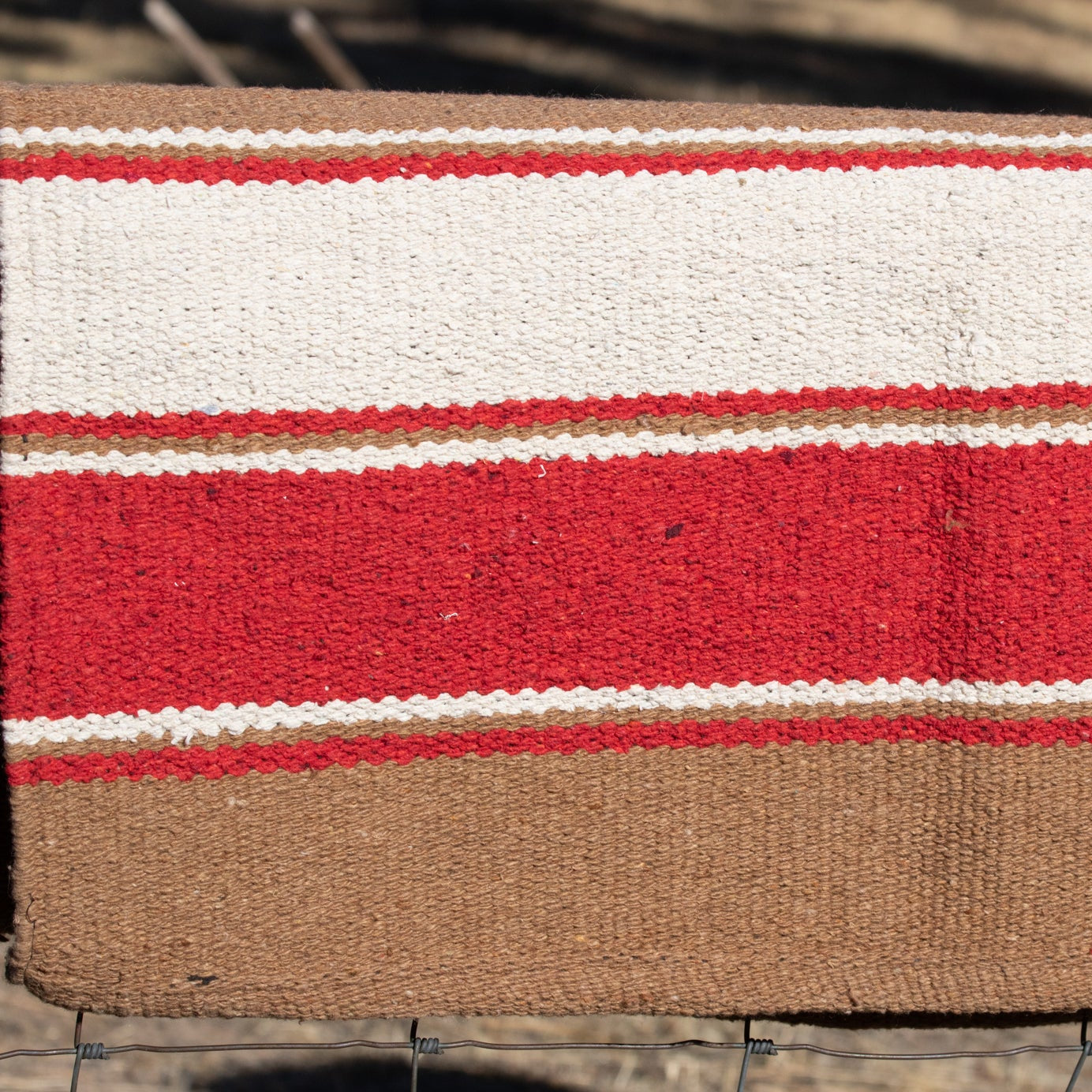 Weaver Double Weave Acrylic Saddle Blanket Tan and Red 32" x 32"