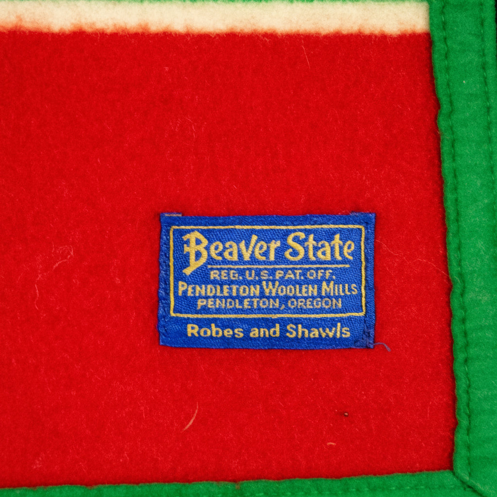 Vintage Beaver State Pendleton Woolen Mills Aztec Red Saddle Blanket