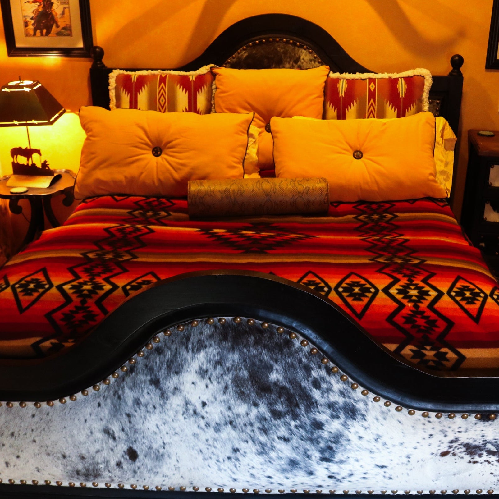 Pendleton Beaver State Reversable Blanket Featuring Black Red Orange Brown