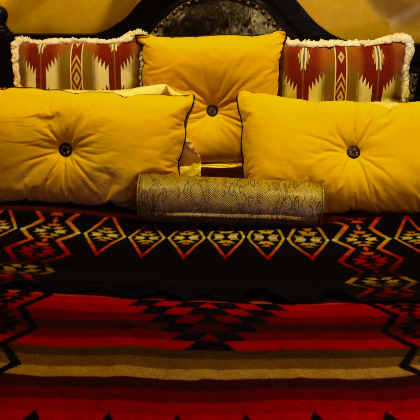 Pendleton Beaver State Reversable Blanket Featuring Black Red Orange Brown