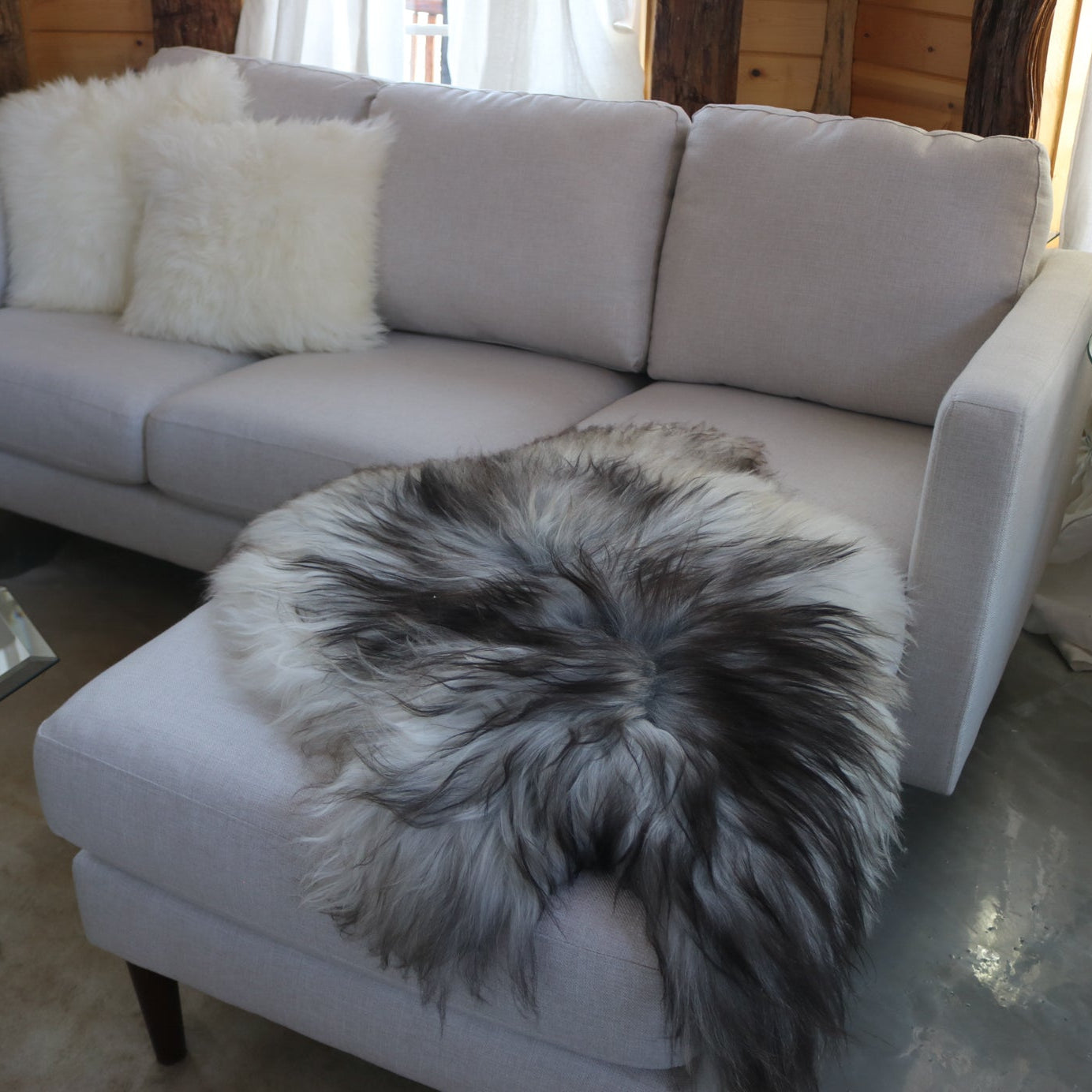 Natural Grey Icelandic Genuine Sheepskin Rug