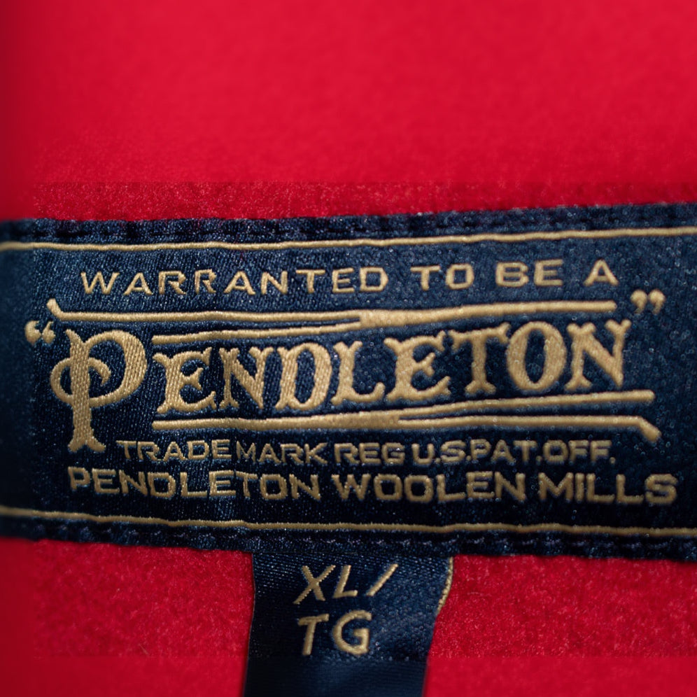 Pendleton National Park Cascade Campbell Women's Wool Red Coat with Glacier Stripe Linner