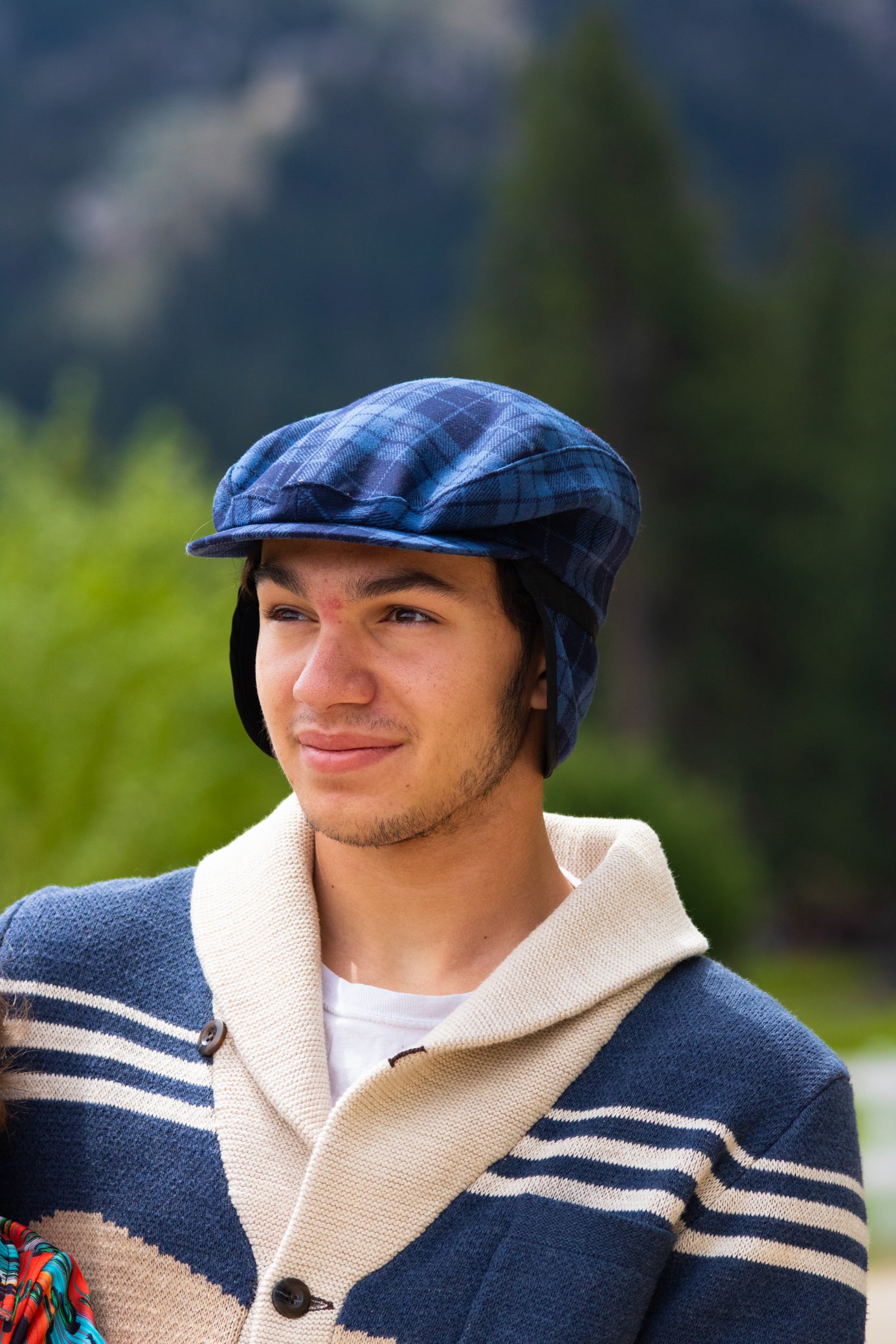 Pendleton Vintage Plaid Wool Newsboy Cabbie Ear Flaps Cap
