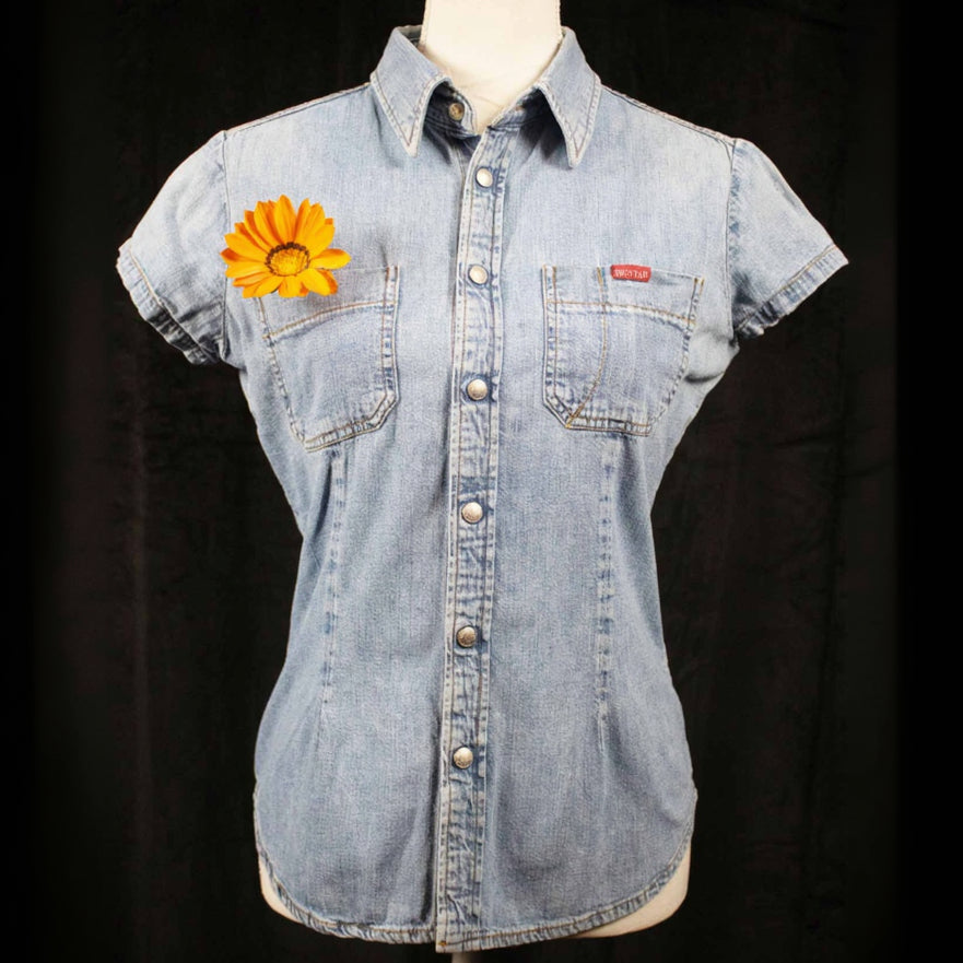 Big Star Union Made Snap Top Denim Western Cowgirl Shirt