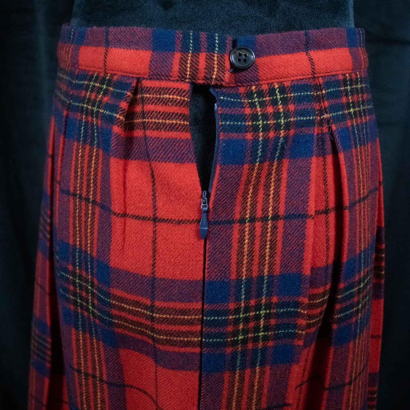 Pendleton Virgin Wool Red Plaid Midi Skirt Size 6