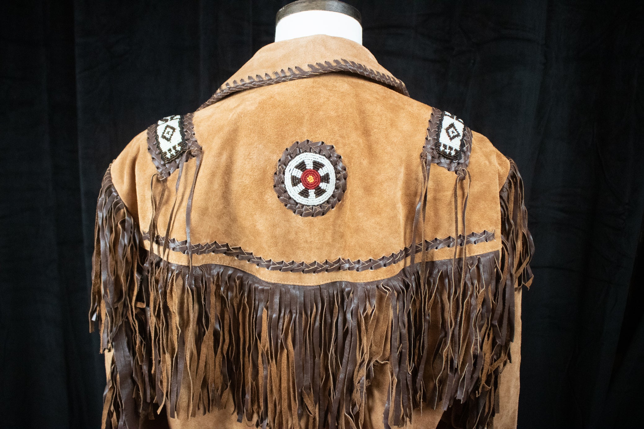 Brown Vintage Alpha Western Wear Saude and Leather Jacket