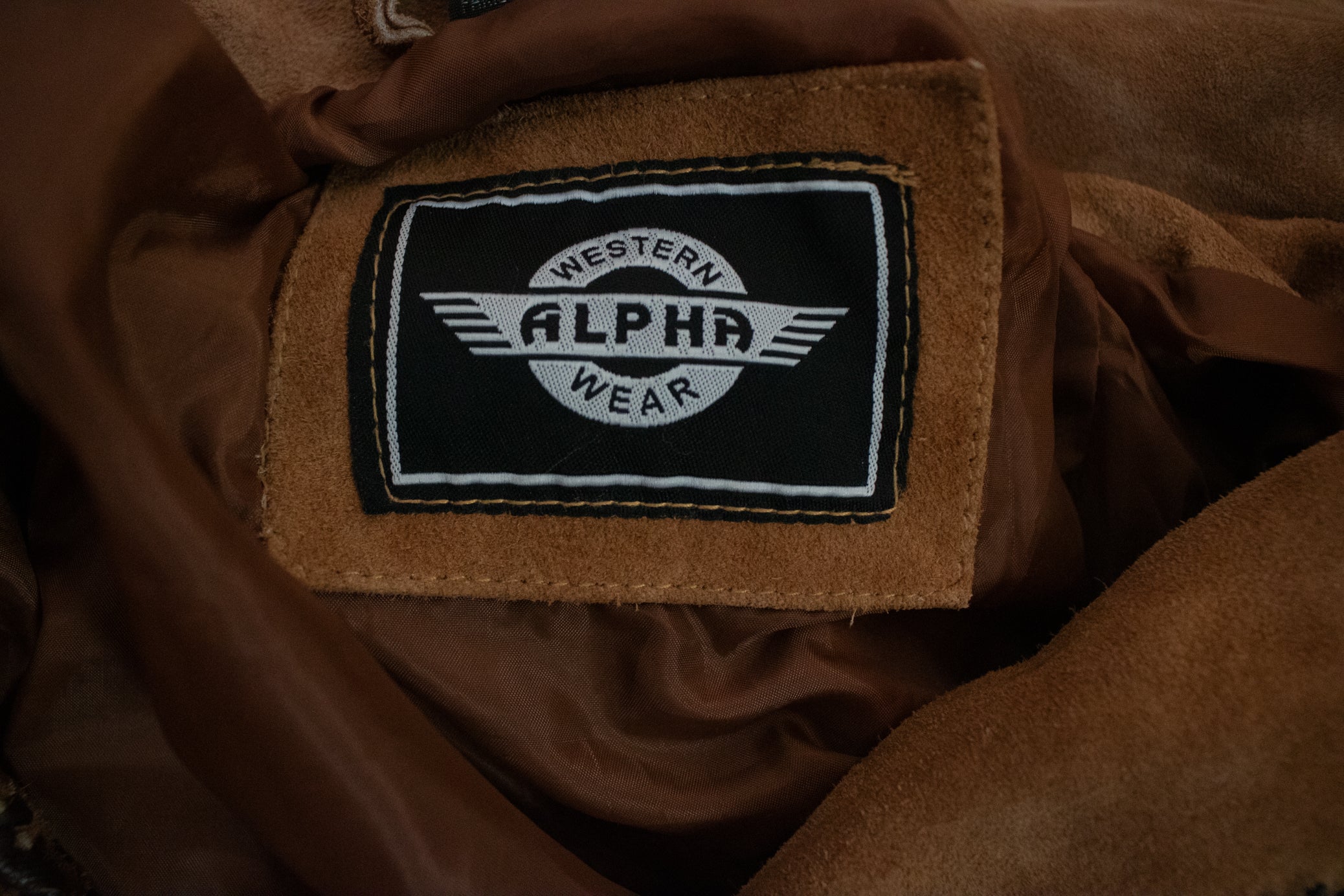 Brown Vintage Alpha Western Wear Saude and Leather Jacket