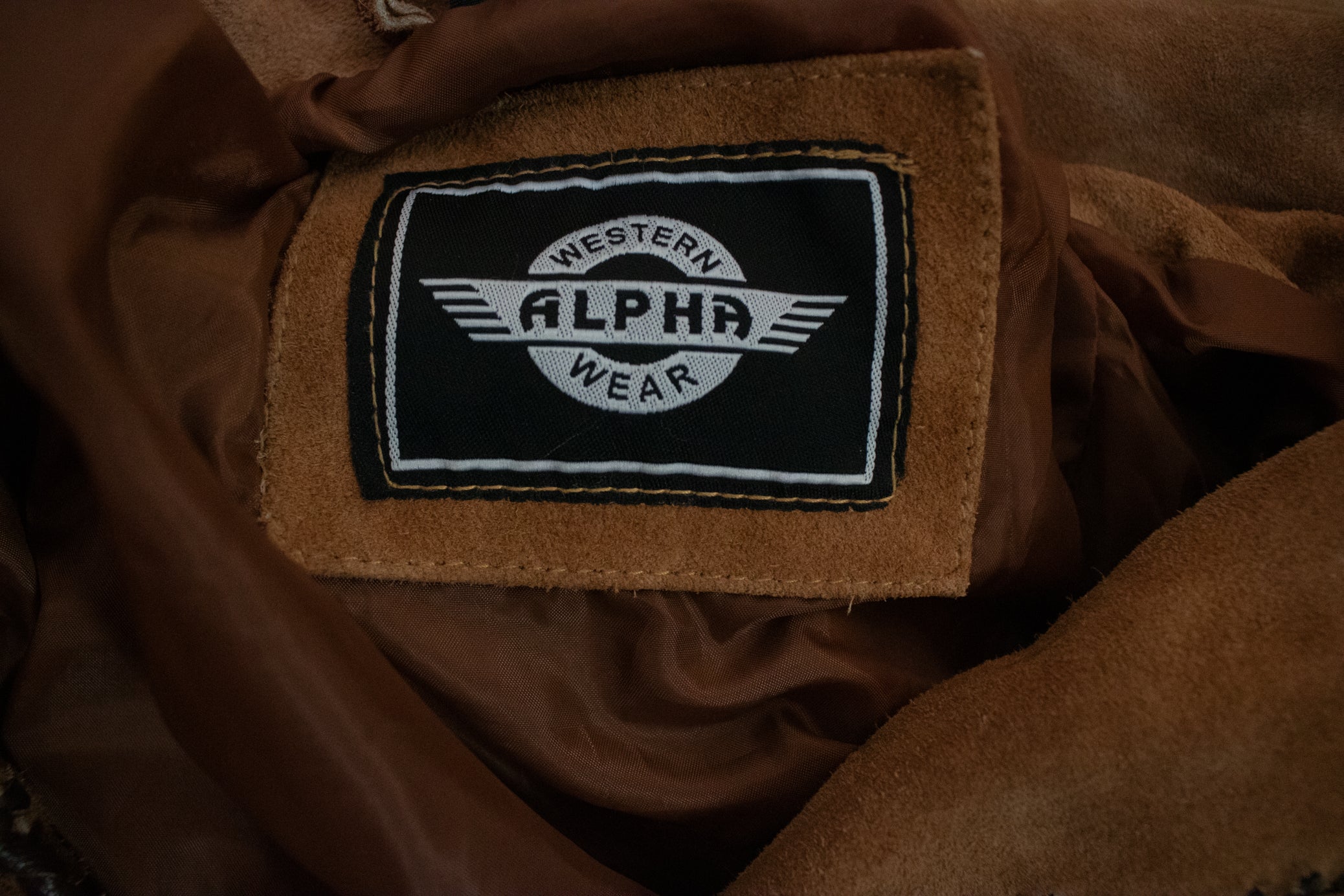Brown Vintage Alpha Western Wear Saude and Leather Jacket