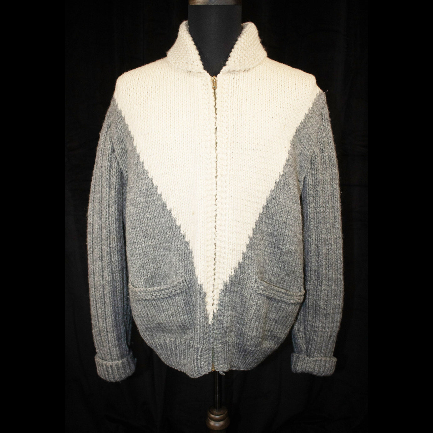 Rare Vintage 50's Rockabilly Cowichan Race Car Sweater Cardigan