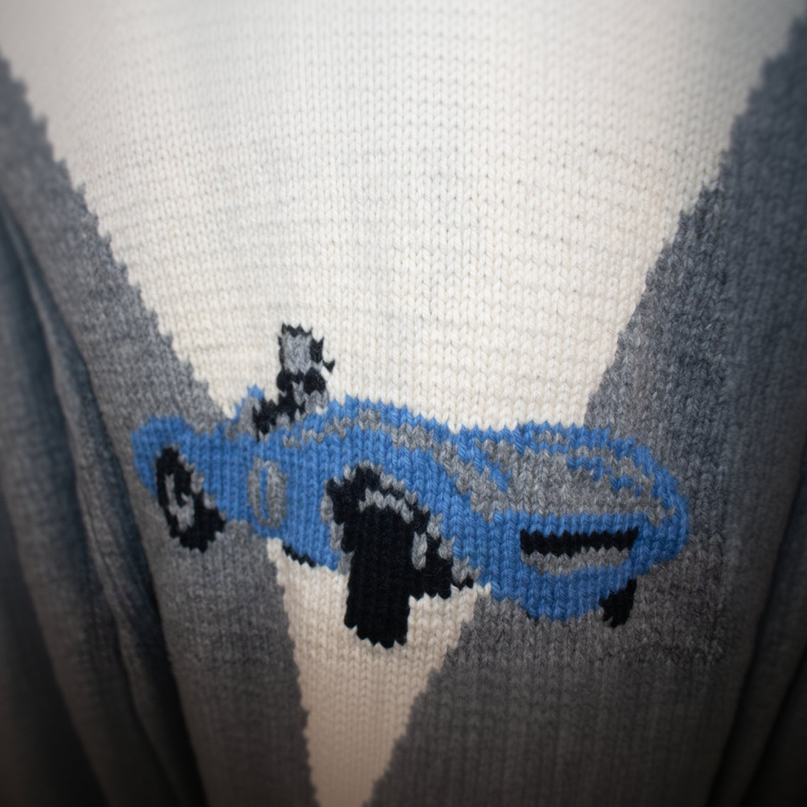Rare Vintage 50's Rockabilly Cowichan Race Car Sweater Cardigan