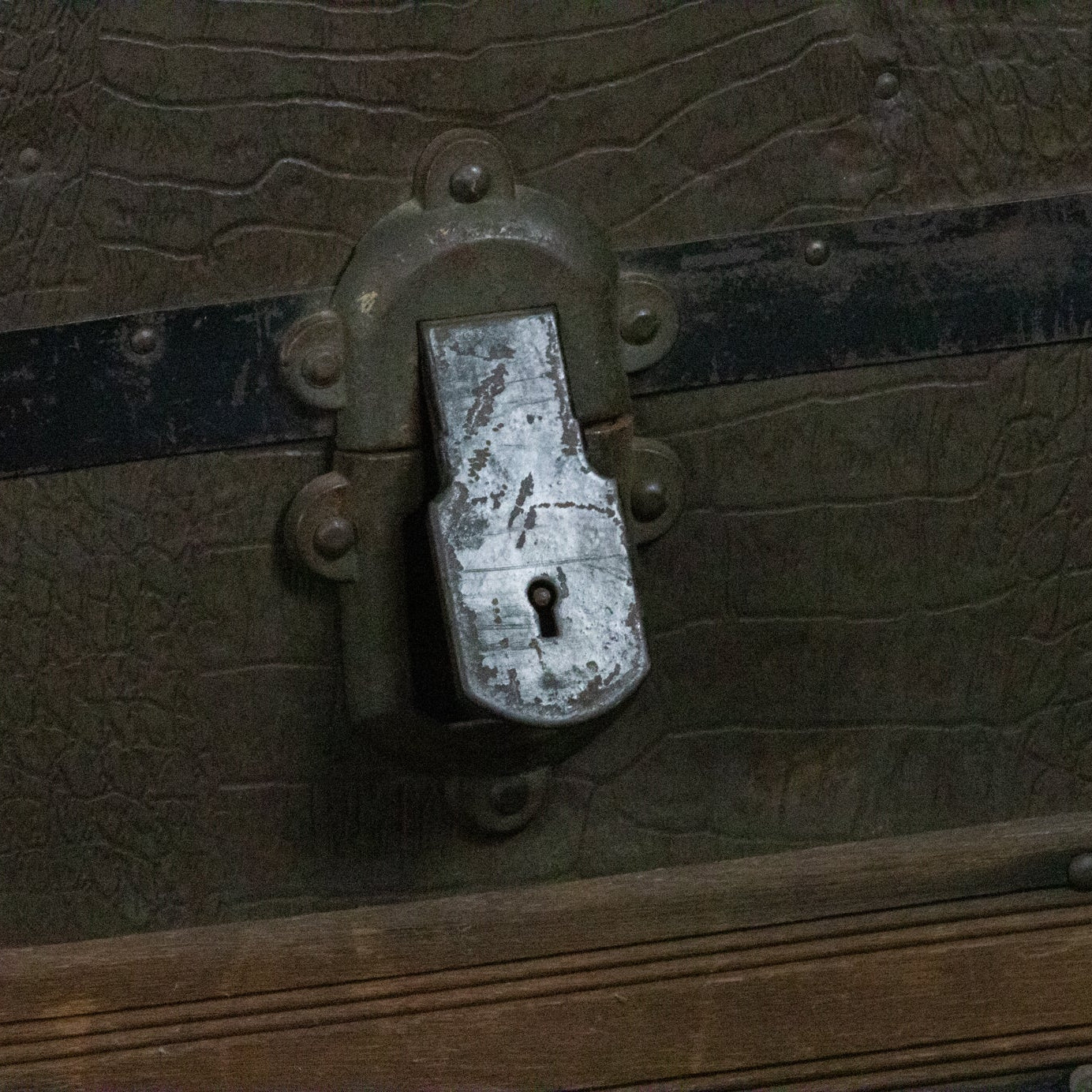 Vintage Steamer Trunk Wooden Storage Chest Rustic Antique Travel Trunk