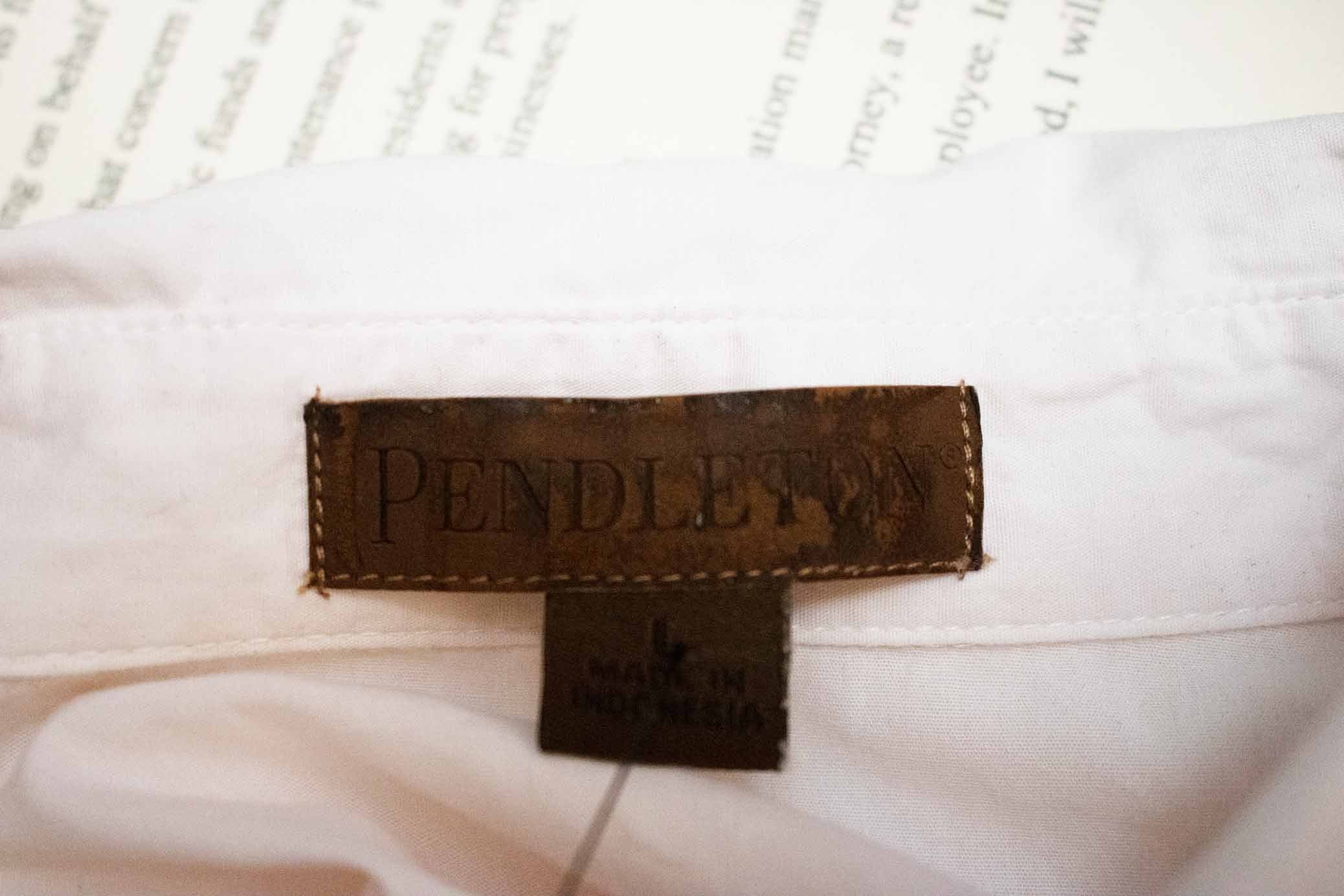Pendleton White Round Up Long Sleeve Snap Button up Size L