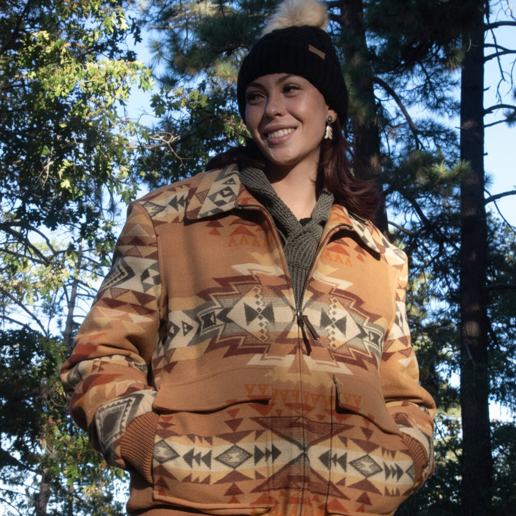 patterned Pendleton jacket 