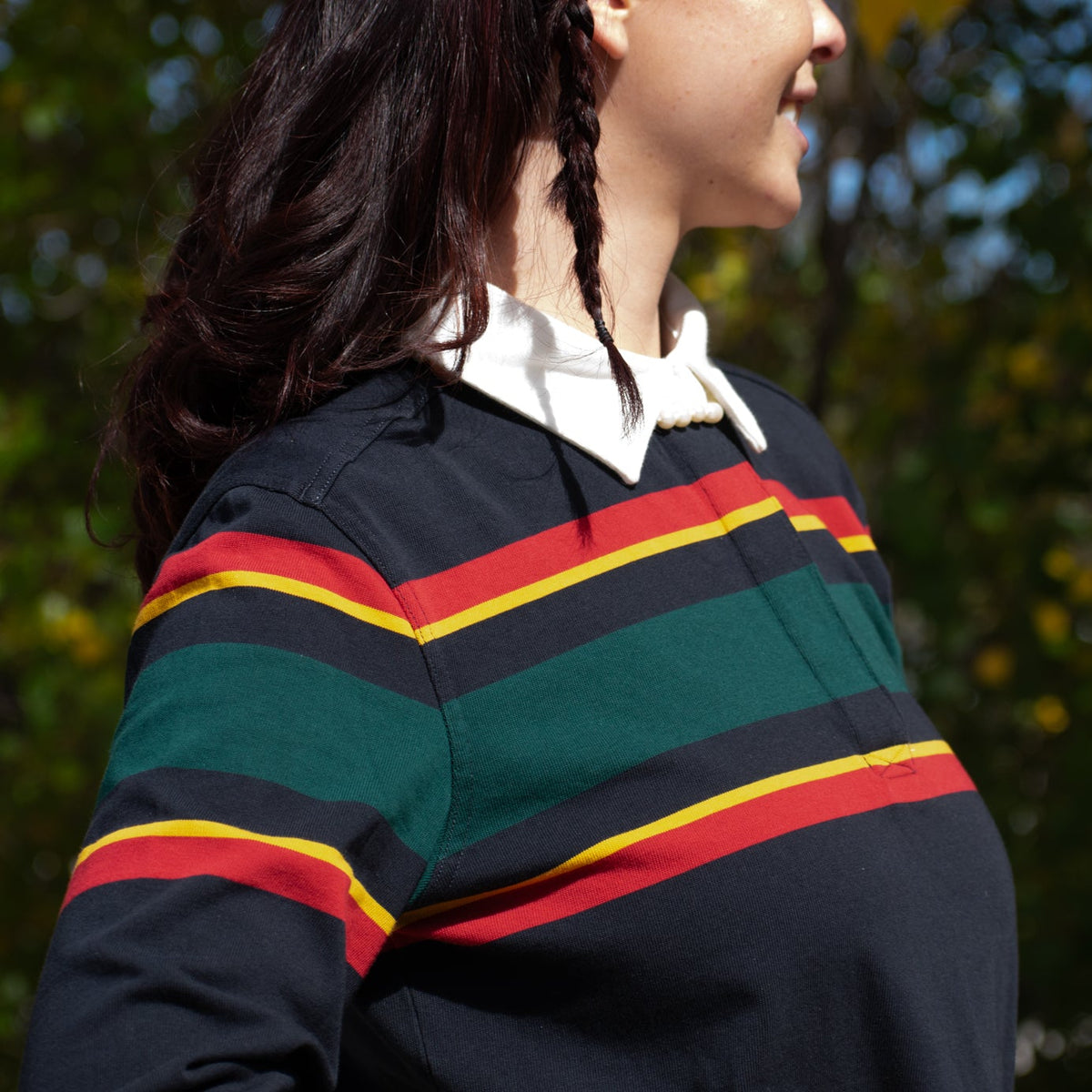 Pendleton Rugby Stripe Knit Dress – Black Multicolor, Size MEDIUM